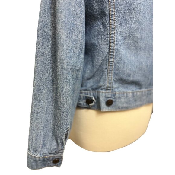 Vtg Levi's Womens Orange Tab Blue Denim Jean Jacket Light Weight Trucker Large - Picture 5 of 7